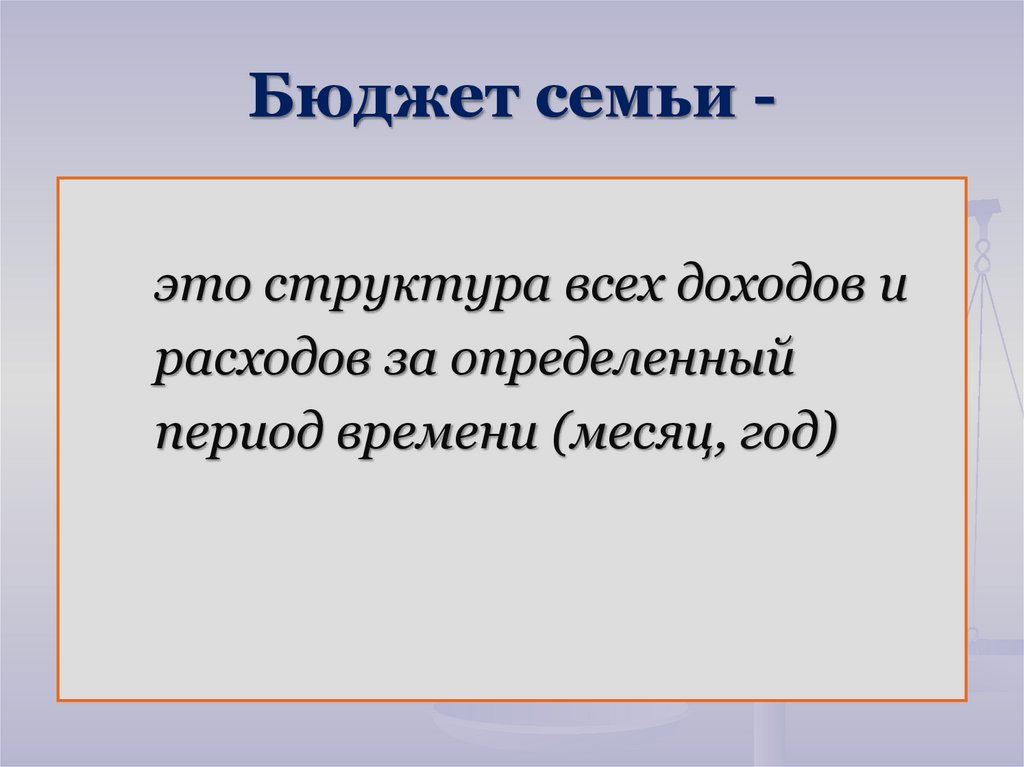 Бюджет семьи -