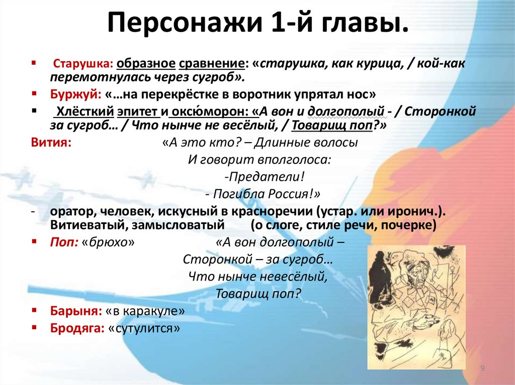 Персонажи 1-й главы.