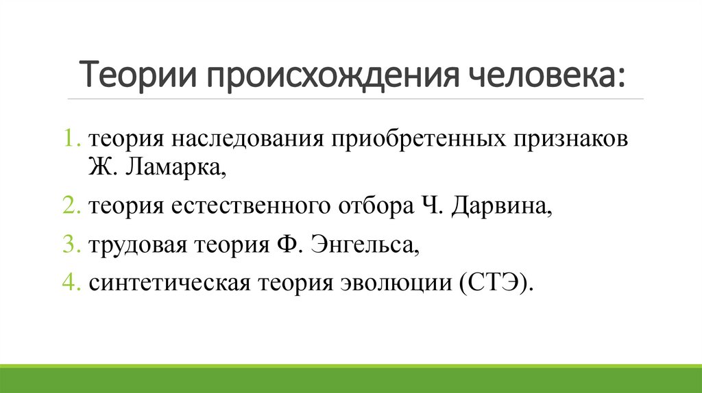 Теории происхождения человека: