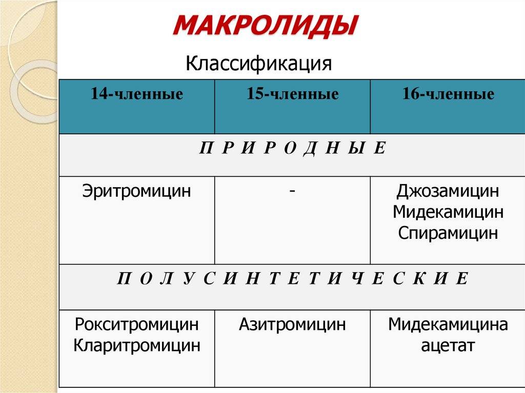 МАКРОЛИДЫ