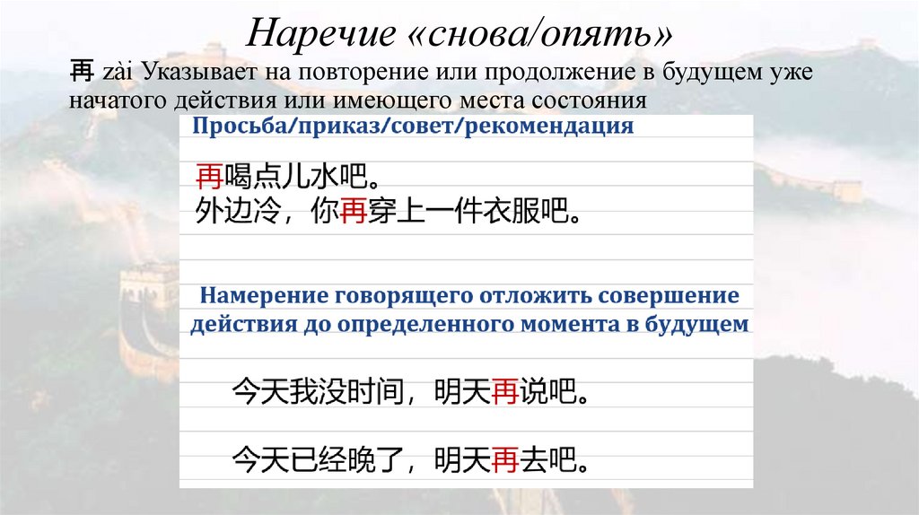 Наречие «снова/опять»