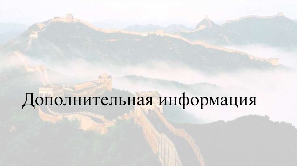 Дополнительная информация