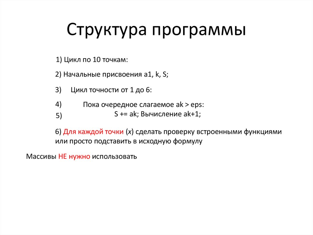 Структура программы