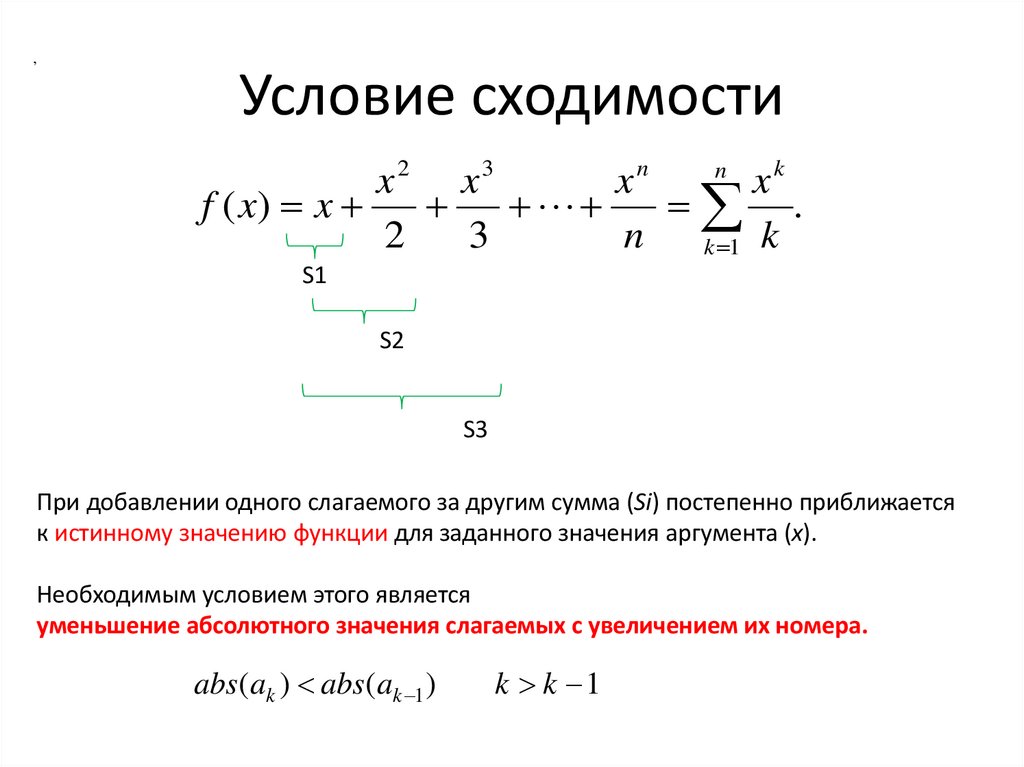 Условие сходимости