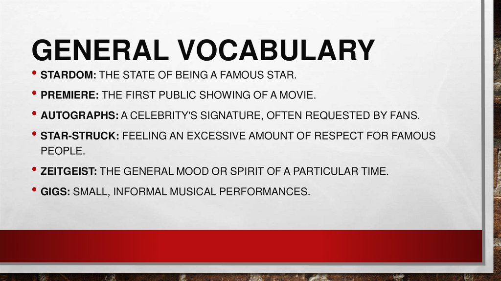 General vocabulary