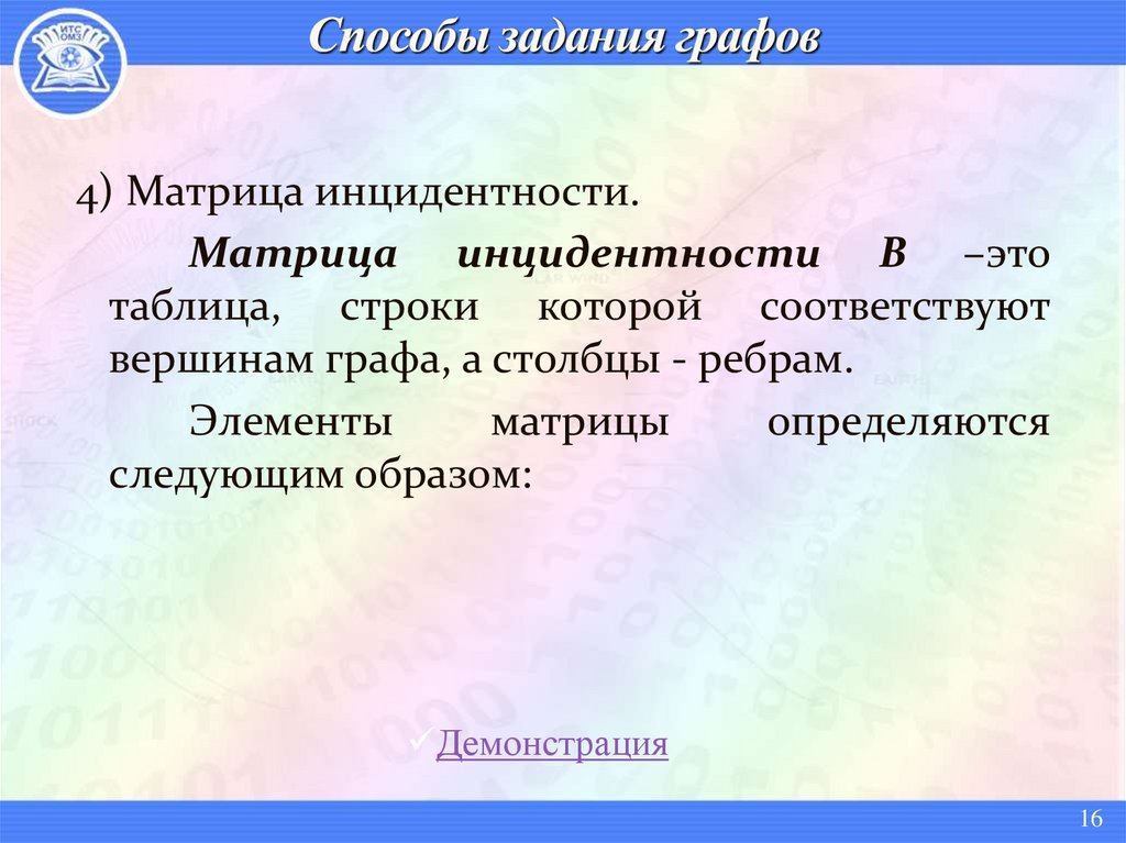 Способы задания графов