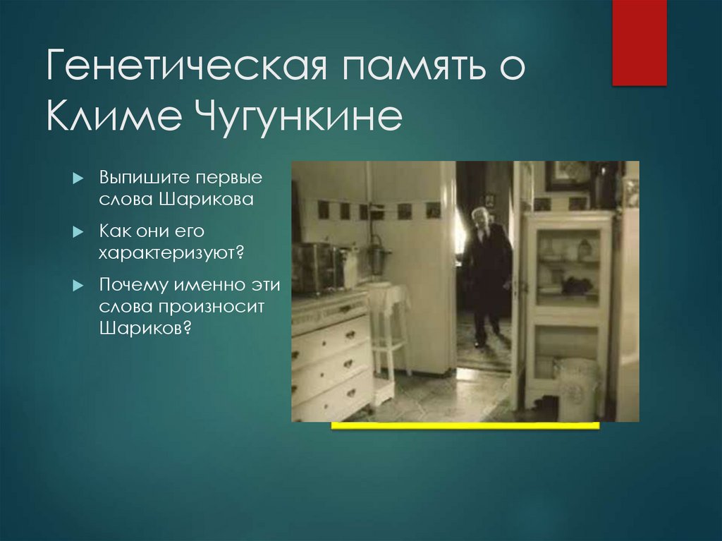 Генетическая память о Климе Чугункине