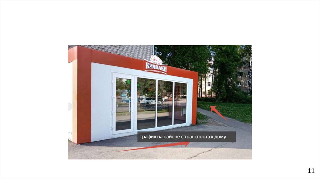 Открытие торгового прицепа на земле жилого дома