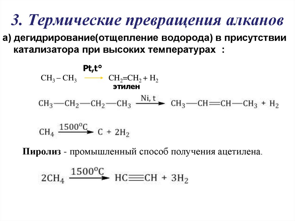 3. Термические превращения алканов