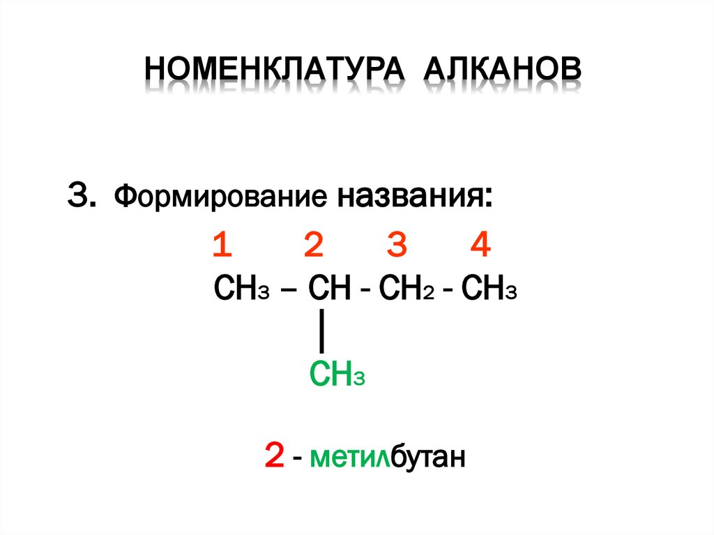 Номенклатура алканов