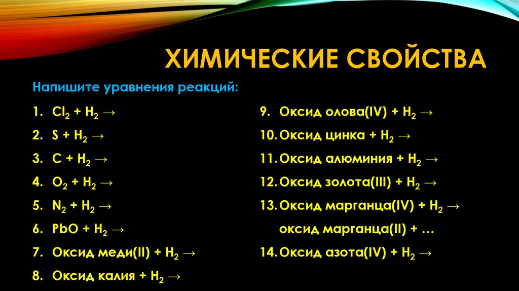 Химические свойства