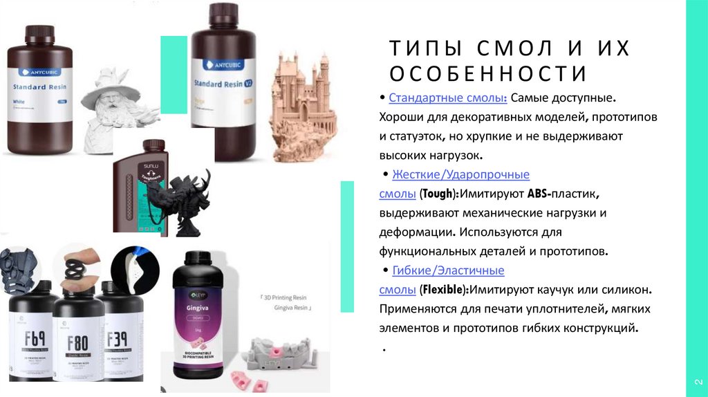 Типы смол и их особенности