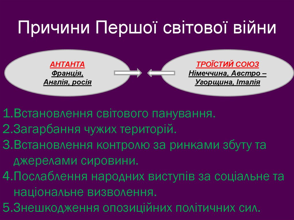 Причини Першої світової війни