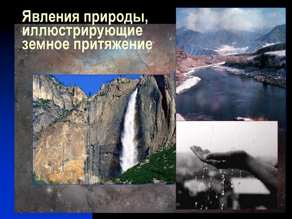 Явления природы, иллюстрирующие земное притяжение