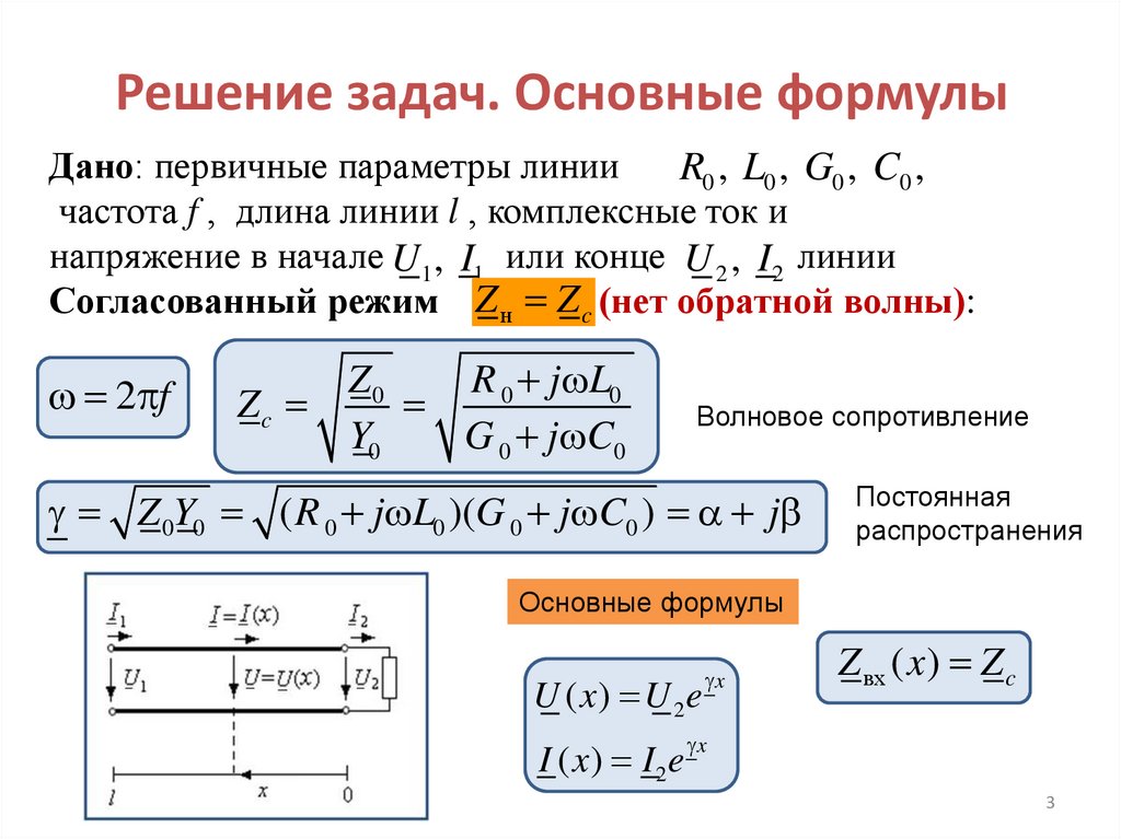 Решение задач. Основные формулы