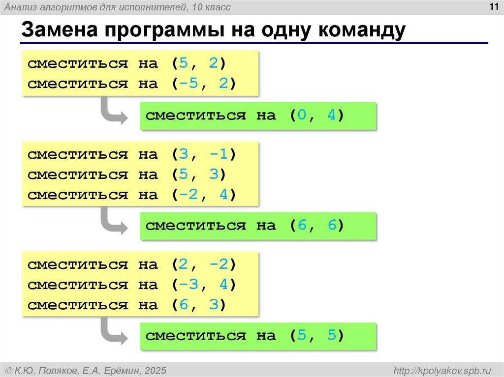 Замена программы на одну команду