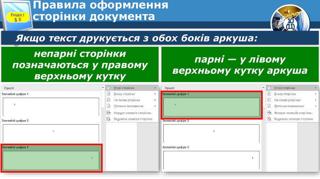 Правила оформлення сторінки документа