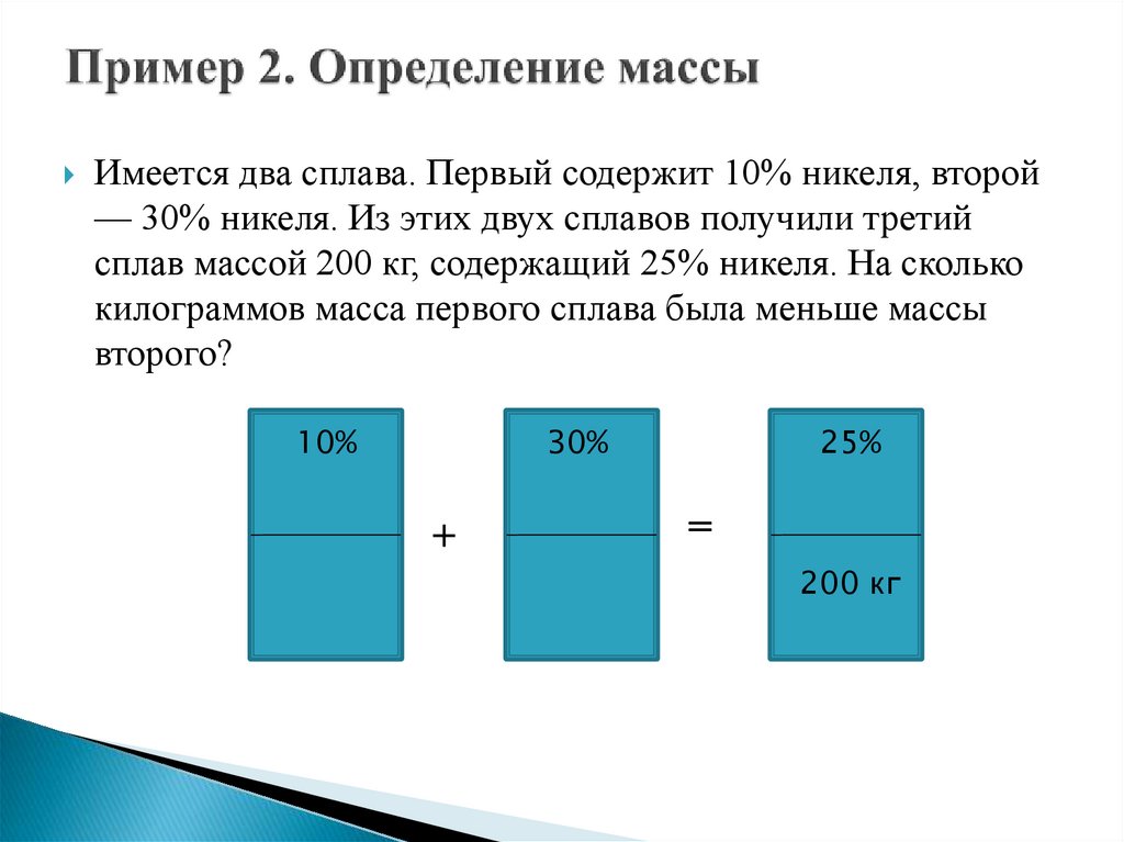 Пример 2. Определение массы