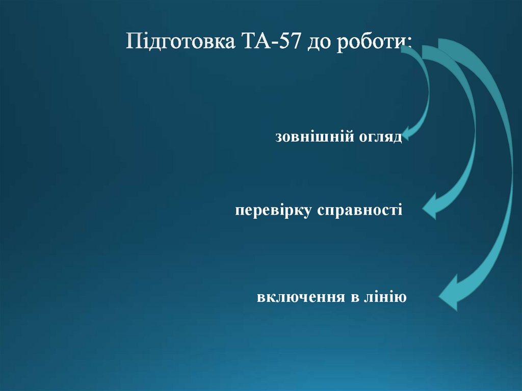 Підготовка ТА-57 до роботи: