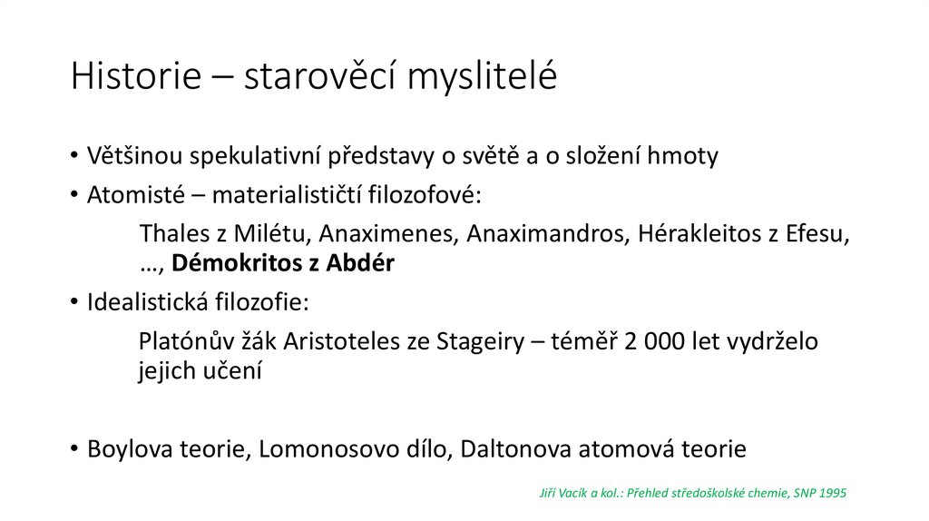 Historie – starověcí myslitelé