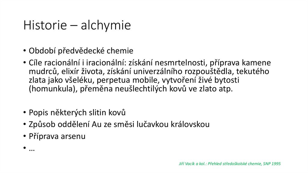 Historie – alchymie