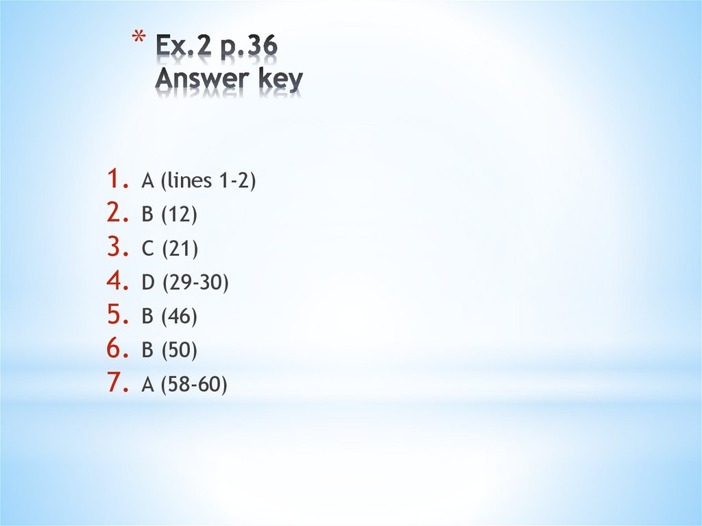 Ex.2 p.36 Answer key