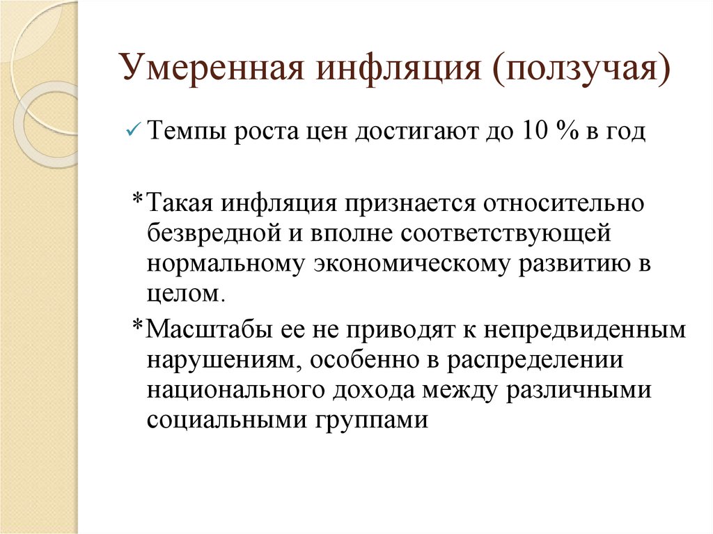 Умеренная инфляция (ползучая)
