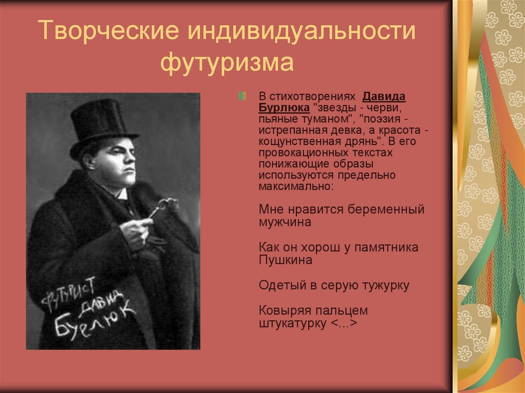 Творческие индивидуальности футуризма