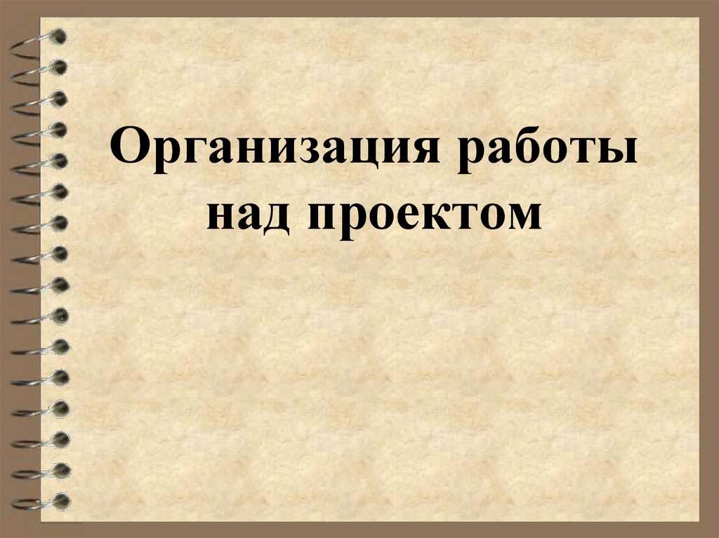 Организация работы над проектом