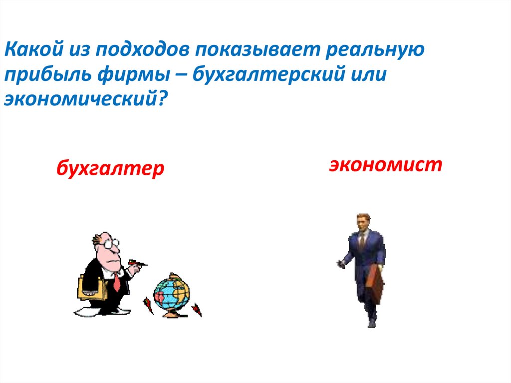 Какой из подходов показывает реальную прибыль фирмы – бухгалтерский или экономический?