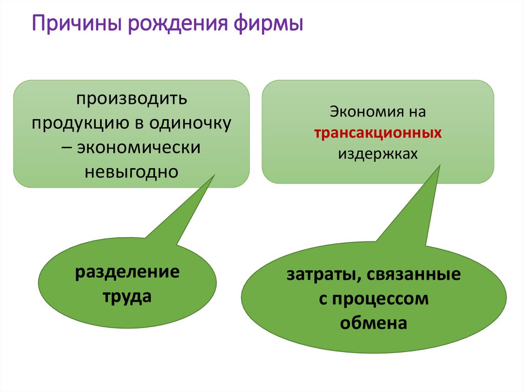 Причины рождения фирмы