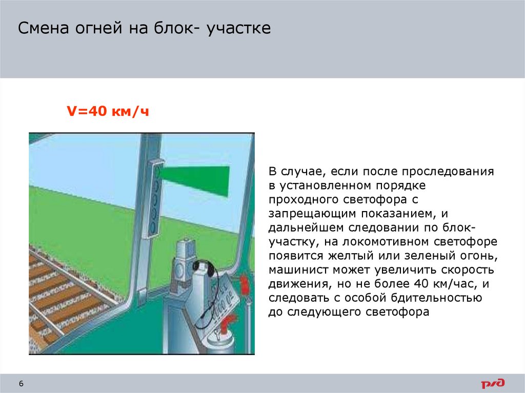 Смена огней на блок- участке