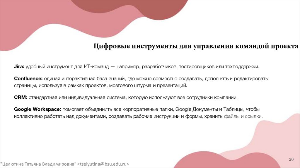 Цифровые инструменты для управления командой проекта