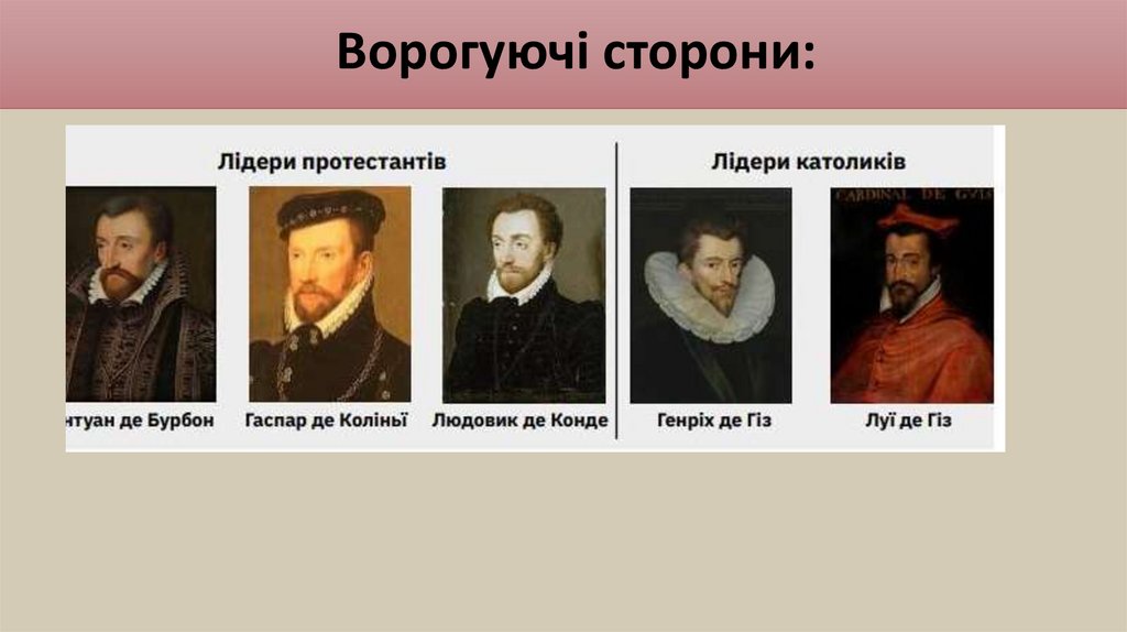 Ворогуючі сторони: