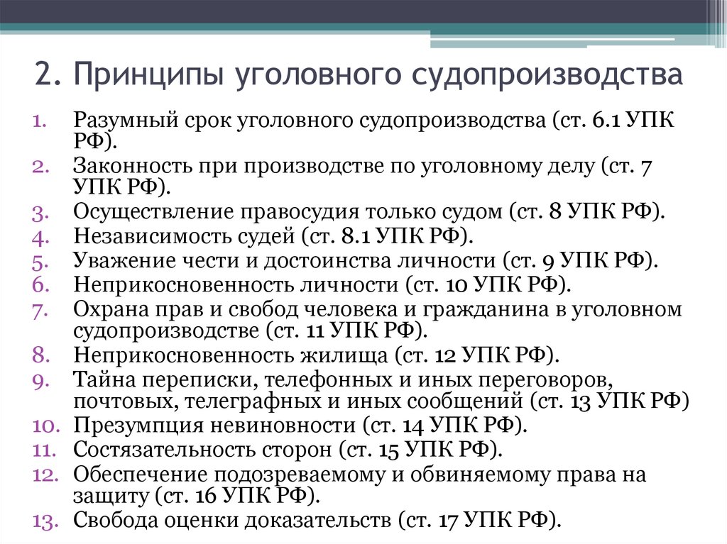 2. Принципы уголовного судопроизводства
