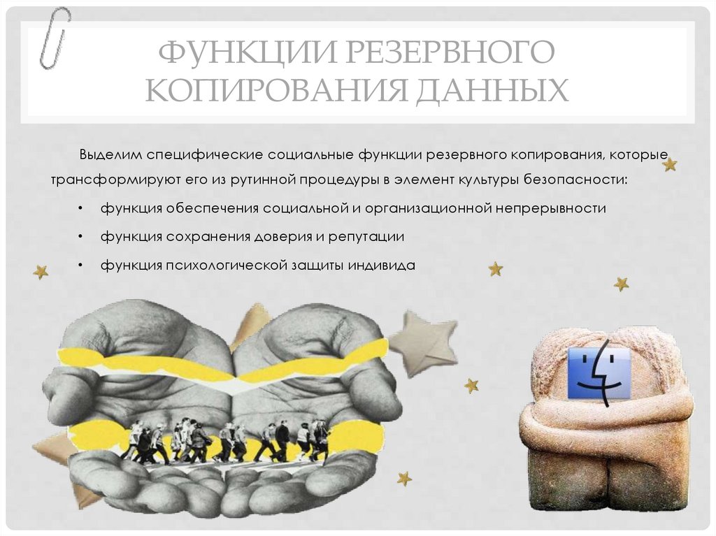 Функции резервного копирования данных