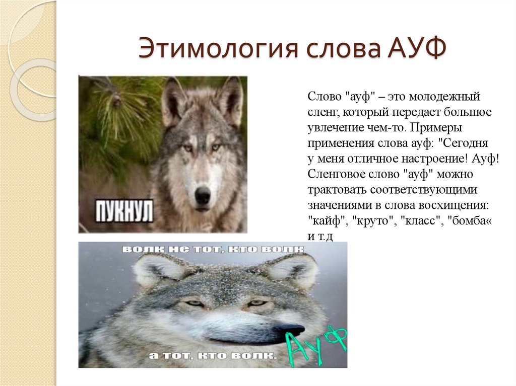 Этимология слова АУФ