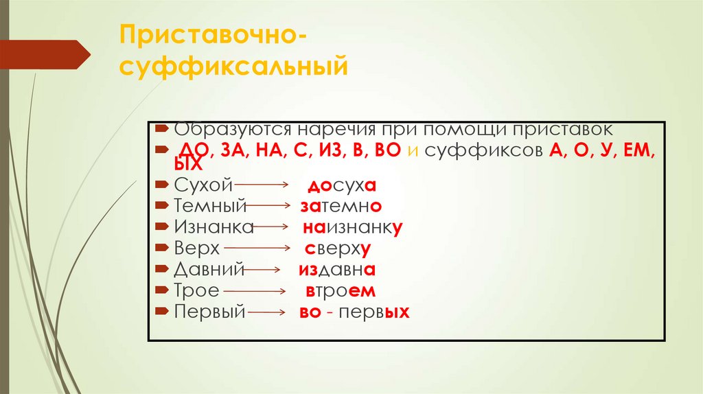 Приставочно-суффиксальный
