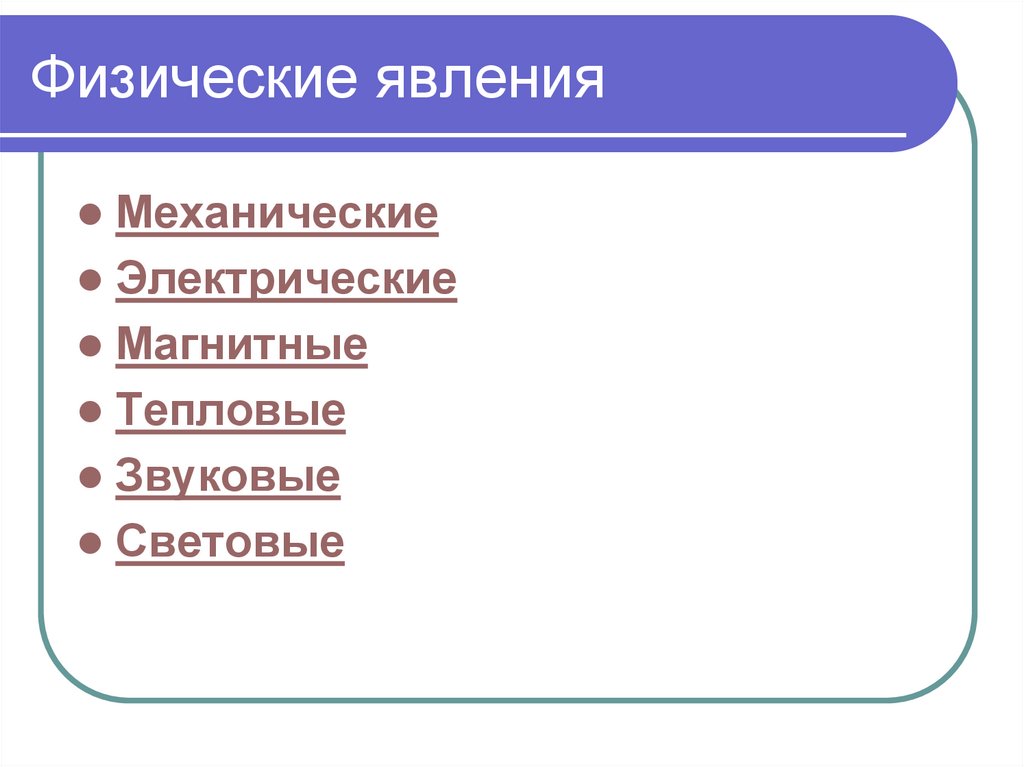 Физические явления