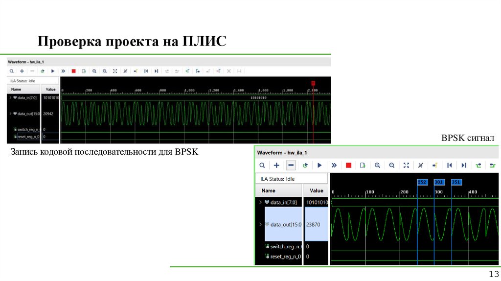 Проверка проекта на ПЛИС
