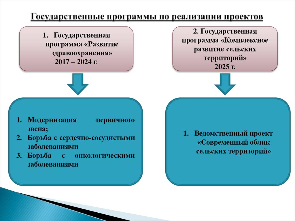 Государственные программы по реализации проектов
