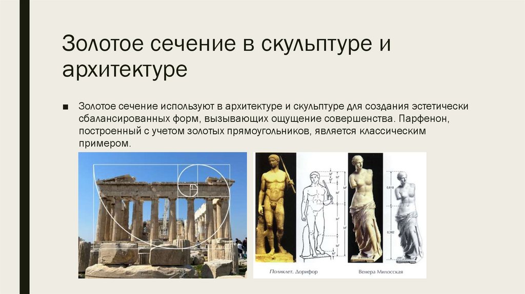 Золотое сечение в скульптуре и архитектуре