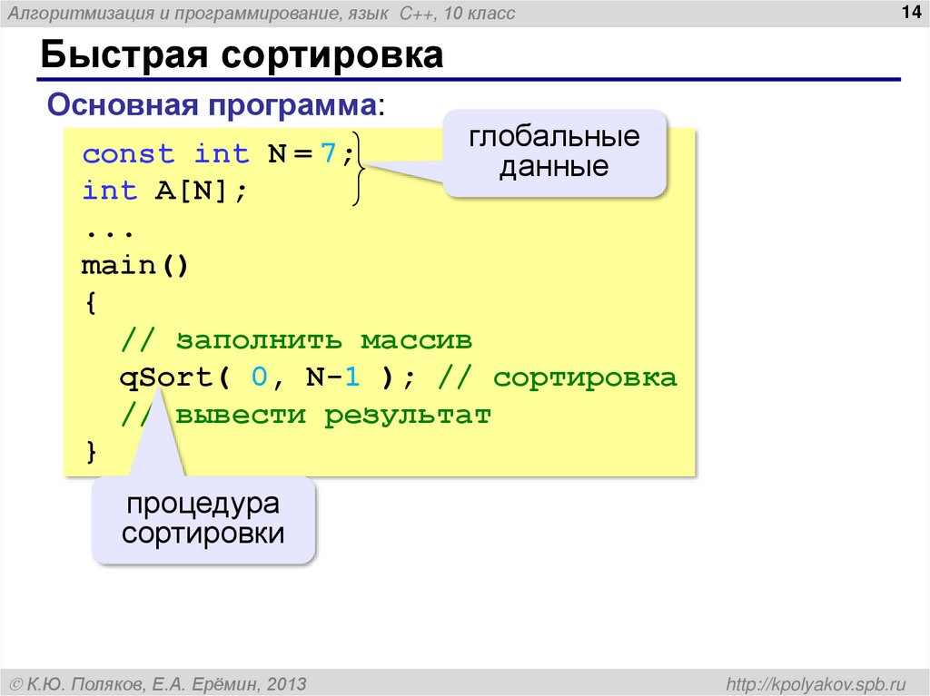 Быстрая сортировка