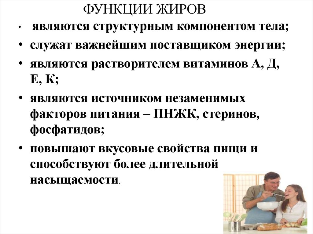 ФУНКЦИИ ЖИРОВ