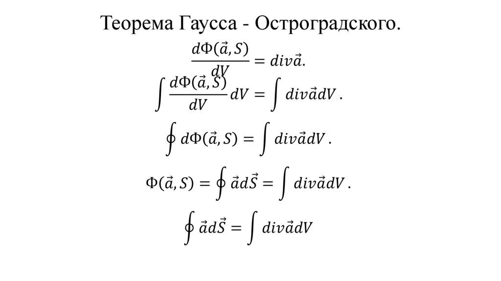 Теорема Гаусса - Остроградского.