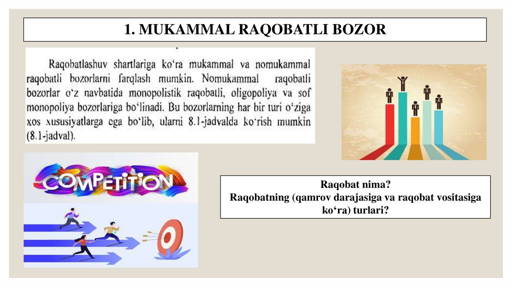 1. MUKAMMAL RAQOBATLI BOZOR