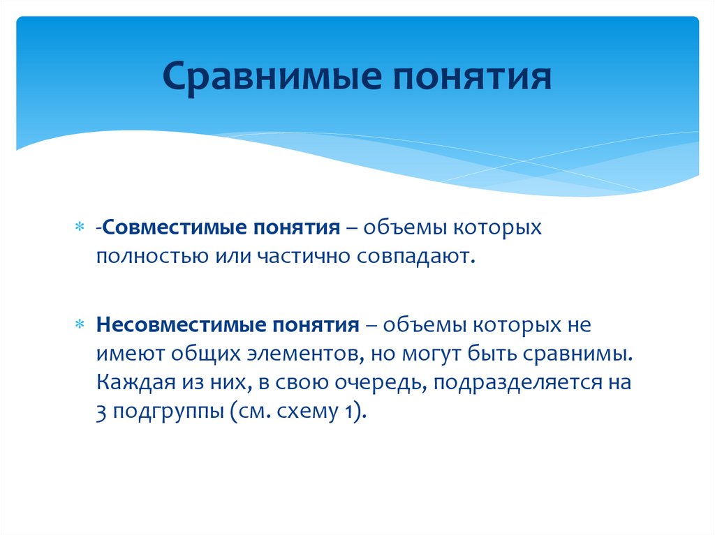 Сравнимые понятия
