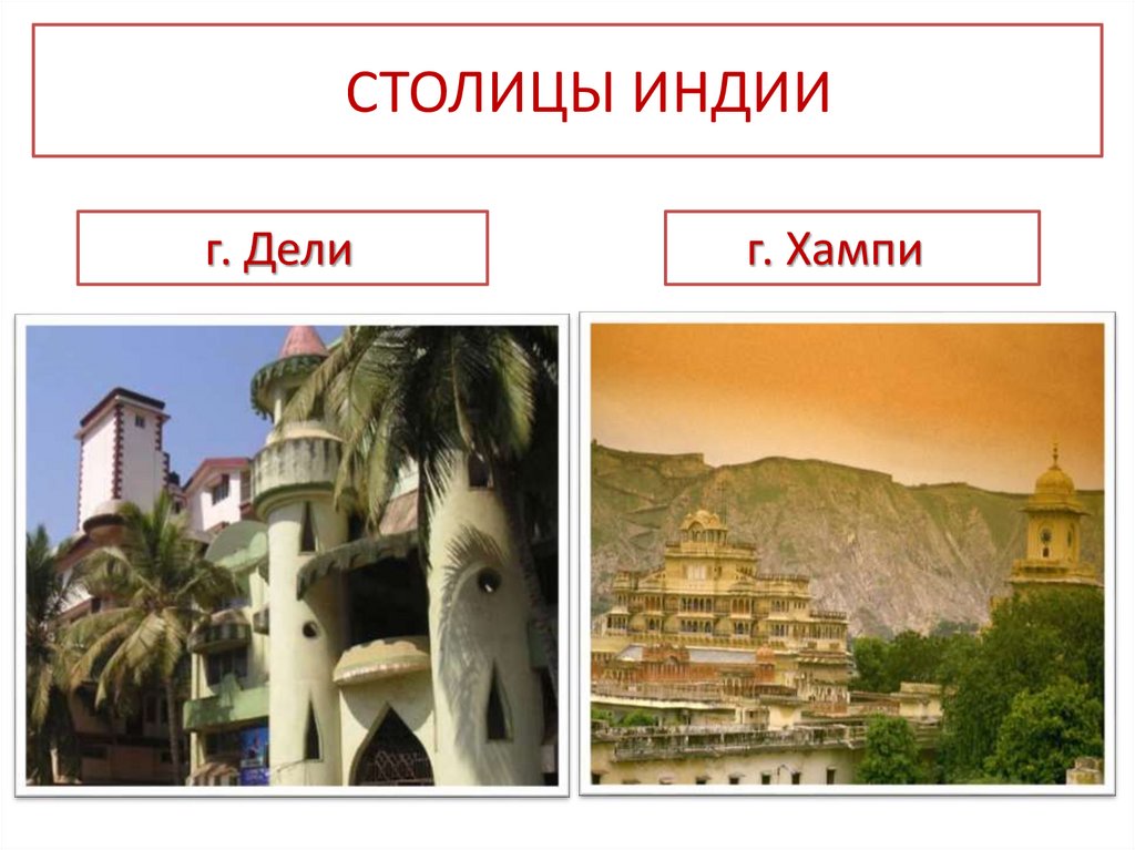 СТОЛИЦЫ ИНДИИ