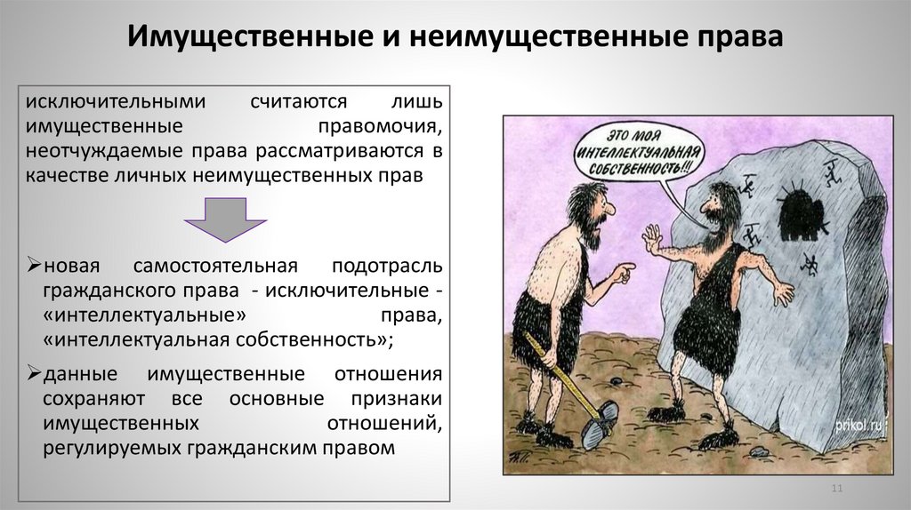 Имущественные и неимущественные права