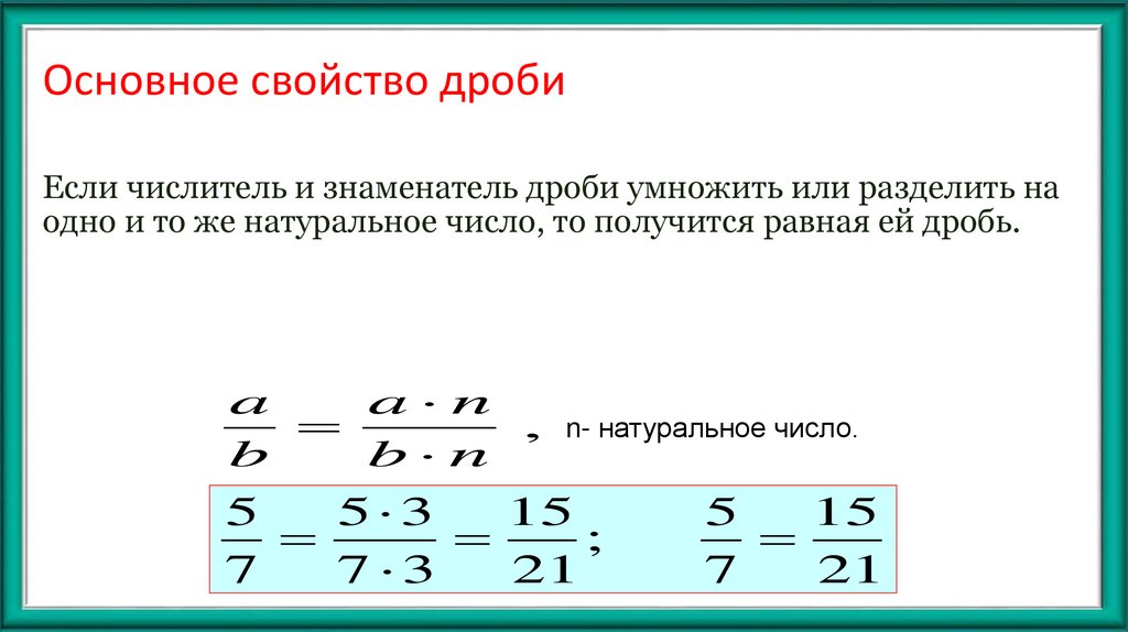 Основное свойство дроби